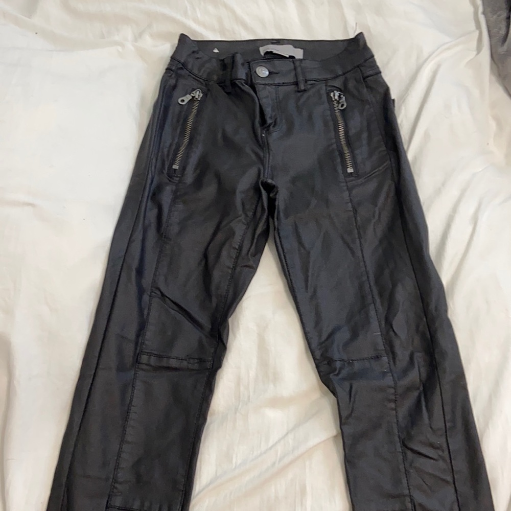 Black Leather Jeans
